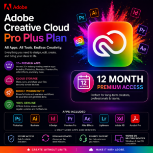 adobe creative cloud — pro plus plan 12 months