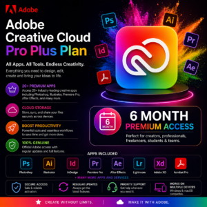 adobe creative cloud — pro plus plan 6 months
